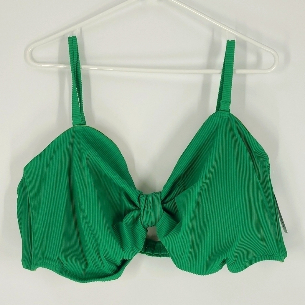 Old Navy Size 4X Green Ribbed Bikini Top